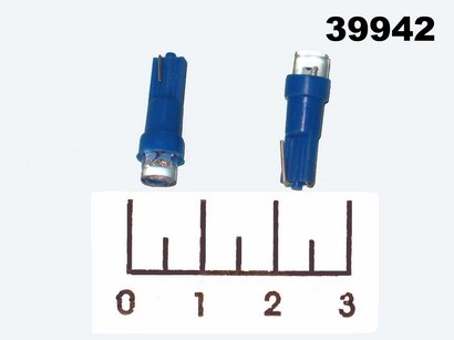 Лампа светодиодная 12V T5 синяя 5мм 100ГР