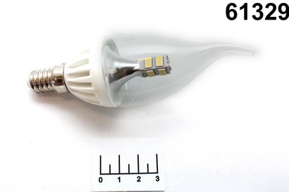Лампа светодиодная 220V 4W E14 2700K белый теплый свеча на ветру Ecola (для хрустальных люстр)
