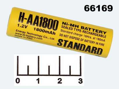 Аккумулятор 1.2V 1.8A H-AA1800 Ni-MH