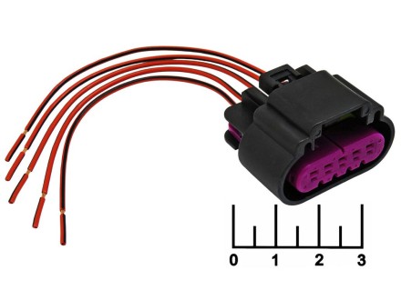 Разъем 5pin гнездо влагозащищенный на проводе 13519912 Cargen (AX441)