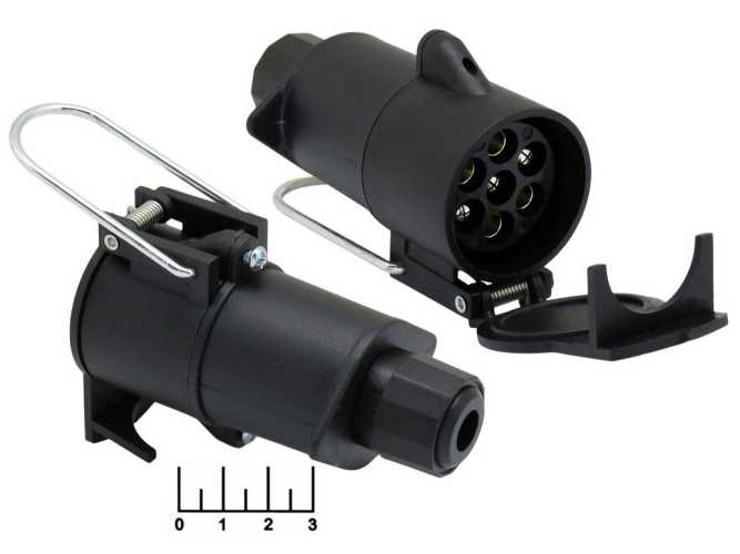 Разъем 7pin штекер на кабель (для прицепа) AIRLINE ATE-25