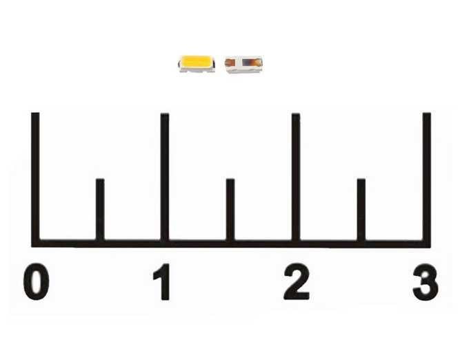 Светодиод LED 0.2W 3V 3014 2700K (мал.конт+) SMD (1593т)