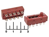 Переключатель движковый 4-х позиционный 10 контактов CSK-2416 SS23L03G5 (№83/S1706)