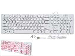 Клавиатура компьютерная USB проводная Smartbuy SBK-328U-W с подсветкой белая