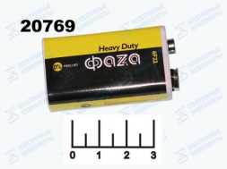 Батарейка 6F22-9V Фаза Heavy Duty