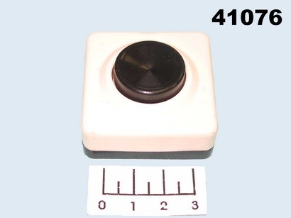 Кнопка для электрозвонка белая квадратная (клавиша черная круглая) КО-250