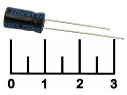 Конденсатор электролитический ECAP 220мкФ 16В 220/16V 0611 105C (TK)