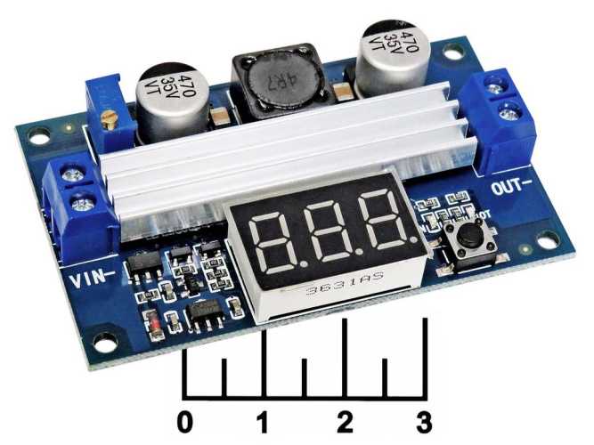 Преобразователь DC/DC вход 3.2-28V/выход 3.5-37V 4A (повышающий) + вольтметр