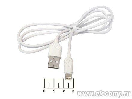 Шнур USB-iPhone Lightning 1м Hoco X6 KHAKI (белый)