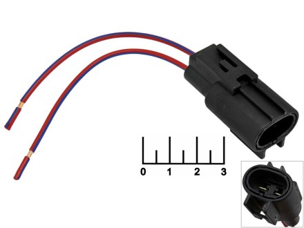 Разъем 2pin штекер влагозащищенный на проводе 1761432 Cargen (AX447)