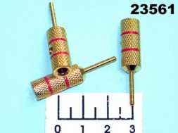 Клемма штыревая металл gold красная (1-648G)
