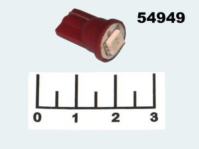 Лампа светодиодная 12V T10 1LED красная 5050W