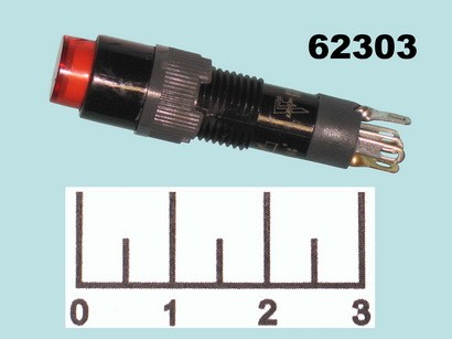 Кнопка K8-371R красная с фиксацией 5 контактов (подсветка 220V)