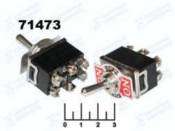 Тумблер 250/10 KN3C-213A 3-х позиционный с фиксацией-без фиксации 6 контактов (винт)