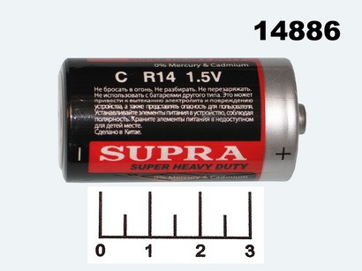 Батарейка C-1.5V Supra R14
