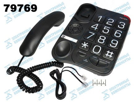 Телефон проводной Texet TX-201 (черный)