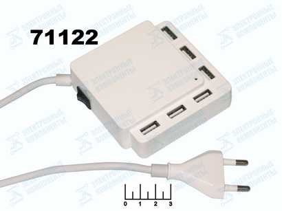 Сетевое зарядное устройство 6USB 5V 1A