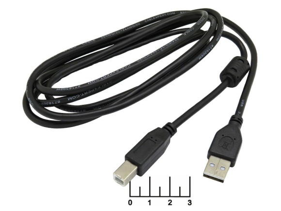 Шнур USB-USB B 1.8м (фильтр) Cablexpert