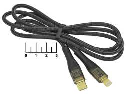 Шнур Type C-iPhone Lightning 1м Perfeo 30W (C1002) (с Led подсветкой)