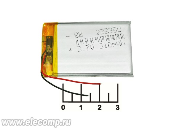 Аккумулятор 3.7V 0.31A 50*33*2.3 LP233350P Lithium polymer