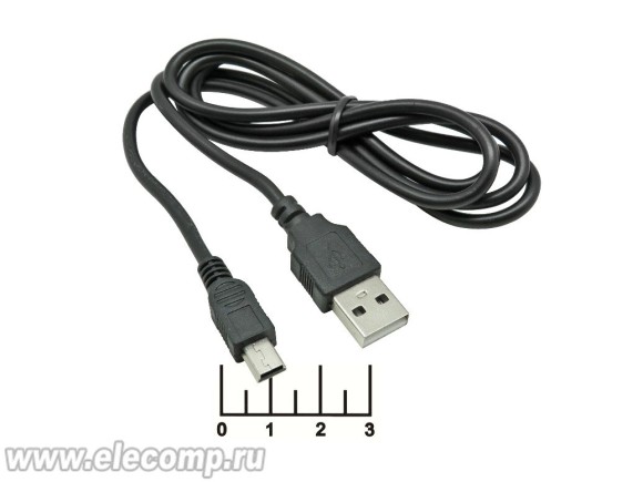Шнур USB-mini USB B 5pin 1м Гарнизон
