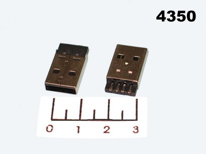Разъем USB A штекер на кабель короткий