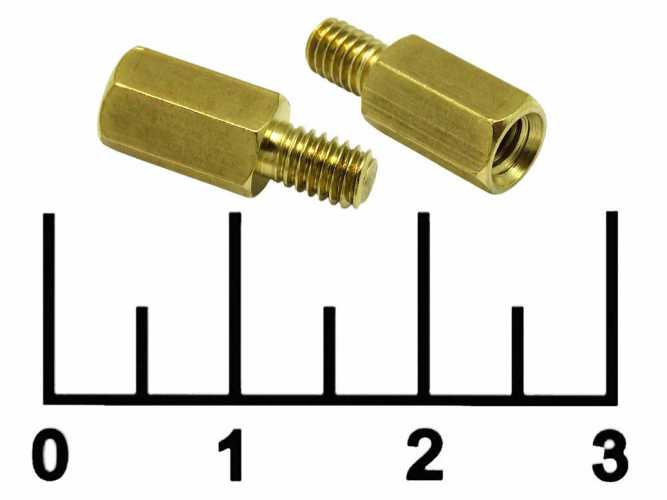 Стойка DA7M4X10 винт-отв (латунь)
