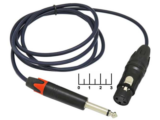 Шнур AUD 6.3 моно-XLR гнездо 1.5м металл пластик