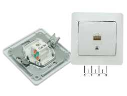 Розетка-1 для компьютерной сети 5-категории Glossa белая (GSL000181K)