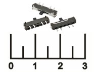 Микропереключатель движковый 3-х позиционный 4 контакта без фиксации CCB031 (№71/S1436)