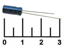 Конденсатор электролитический ECAP 10мкФ 63В 10/63V 0511 105C (TK)