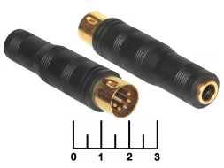 Переходник DIN 5pin штекер/AUD 6.3 гнездо стерео gold (2-303G)