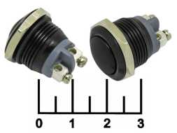 Кнопка GQ16B-10/B/B/N без фиксации антивандальная черная (16мм) 2 контакта под винт (чк)