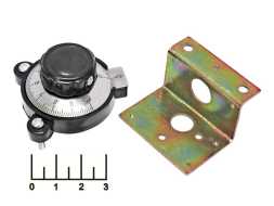 Ручка на вал 6мм черная с редуктором 360-B