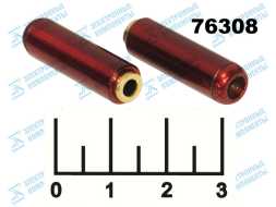 Разъем AUD 3.5 4 контакта гнездо металл gold красный