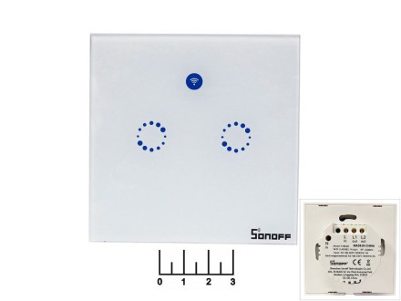 Выключатель электрический двухканальный Wi-Fi 2A 400W Sonoff