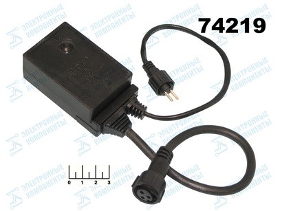 Контроллер для гирлянд 220V 2W 8 режимов (черный) для улиц