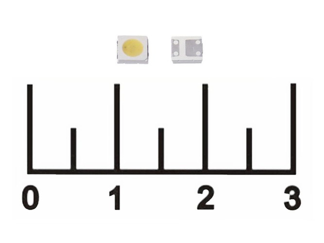 Светодиод LED 1W 3V 300mA 110lm 6500K 3535 SMD (мал.конт +) (1595в)