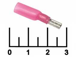 Клемма ножевая гнездо 2.8мм красная термоусадочная (FDD1.25-110(5))