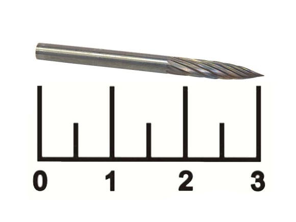 Бор-фреза цилиндр остроконечный 3мм стальной FIT 36584