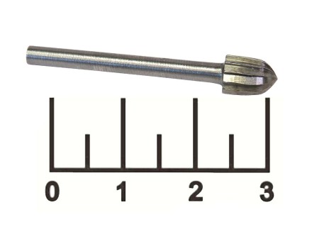 Бор-фреза цилиндр остроконечный 3мм стальной №44