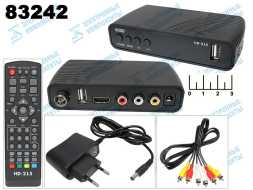 Ресивер цифровой телевизионный DVB-T2 Эфир HD-215 + медиаплеер (шнур 3RCA-3RCA)