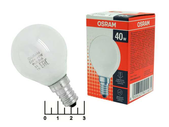 Лампа шар матовая 40W E14 Osram