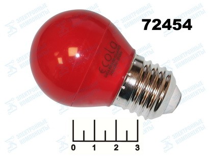 Лампа светодиодная 220V 5W E27 красная шар G45 Ecola (45*77) K7CR50ELB