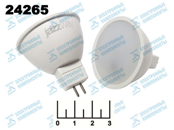Лампа светодиодная 220V 9W MR16 GU5.3 5000K белый холодный Jazzway (48*50) (720lm)