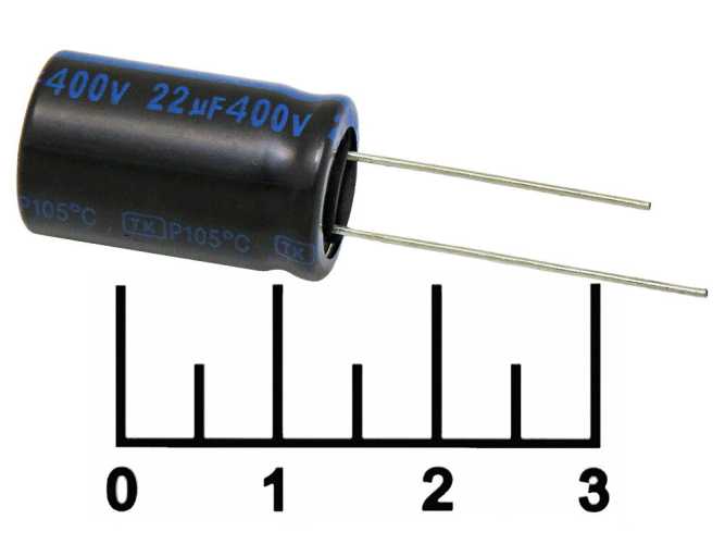 Конденсатор электролитический ECAP 22 мкФ 400В 22/400V 1320 105C (TK)