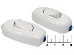 Выключатель 250/6 250V 6A 1-клавишный проходной белый (027) под винт