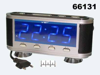 Часы цифровые VST-741-5 с радиоприемником синие
