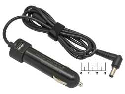 Автомобильное зарядное устройство 19V 1.75-4.74А + USB 5.1V2.1A (5.5*2.5) 3.5м