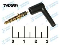 Разъем AUD 3.5 4 контакта штекер вклеиваемый угол gold